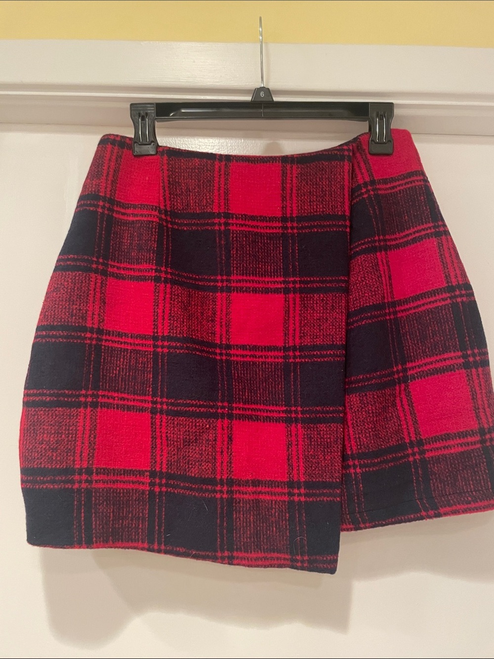 Red & Black Plaid Mini Skirt - Women's A-Line